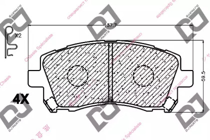 Комплект тормозных колодок DJ PARTS BP1038